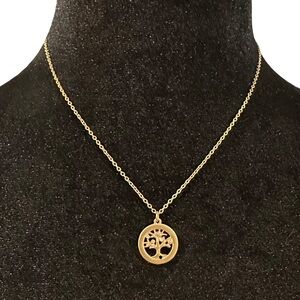 KIS Be Inspired Necklace Gold Tone Blessed Life Love Faith Family Gold Tone Rhin